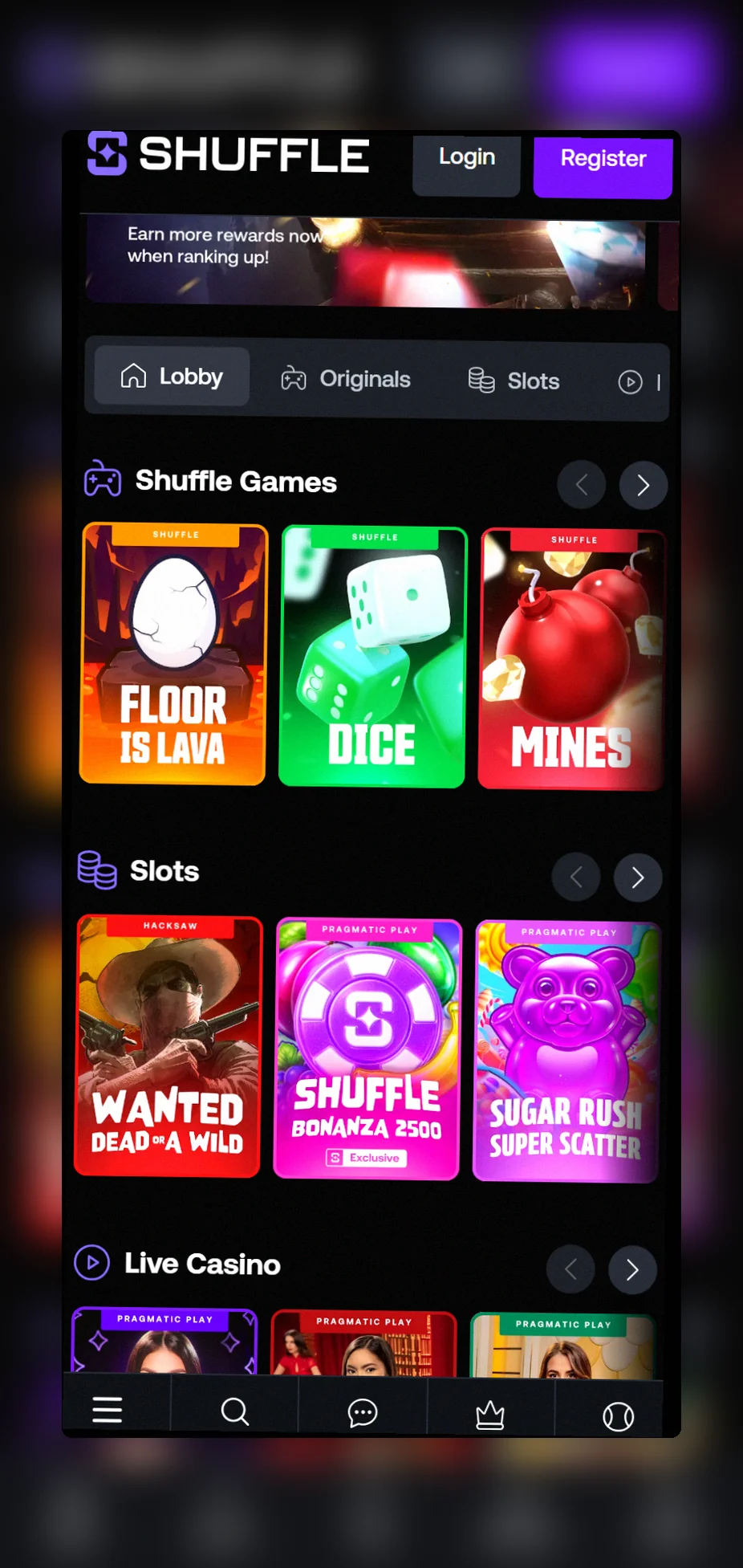Shuffle Casino mobile Polska